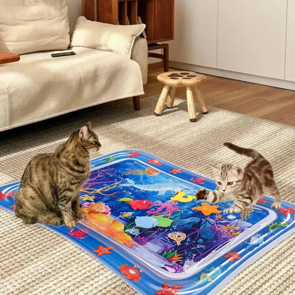 Cats Play & cool Water Mat (Rectangular)