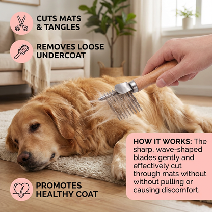 Pet Dematting Comb – Undercoat & Knot Remover