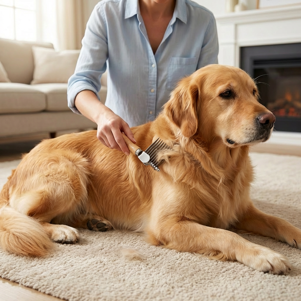 Pet Dematting Comb – Undercoat & Knot Remover