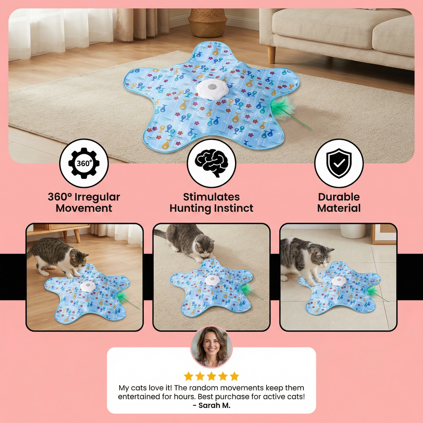HuntingFun Pro – Automatic cat toy for stress relief and playtime fun