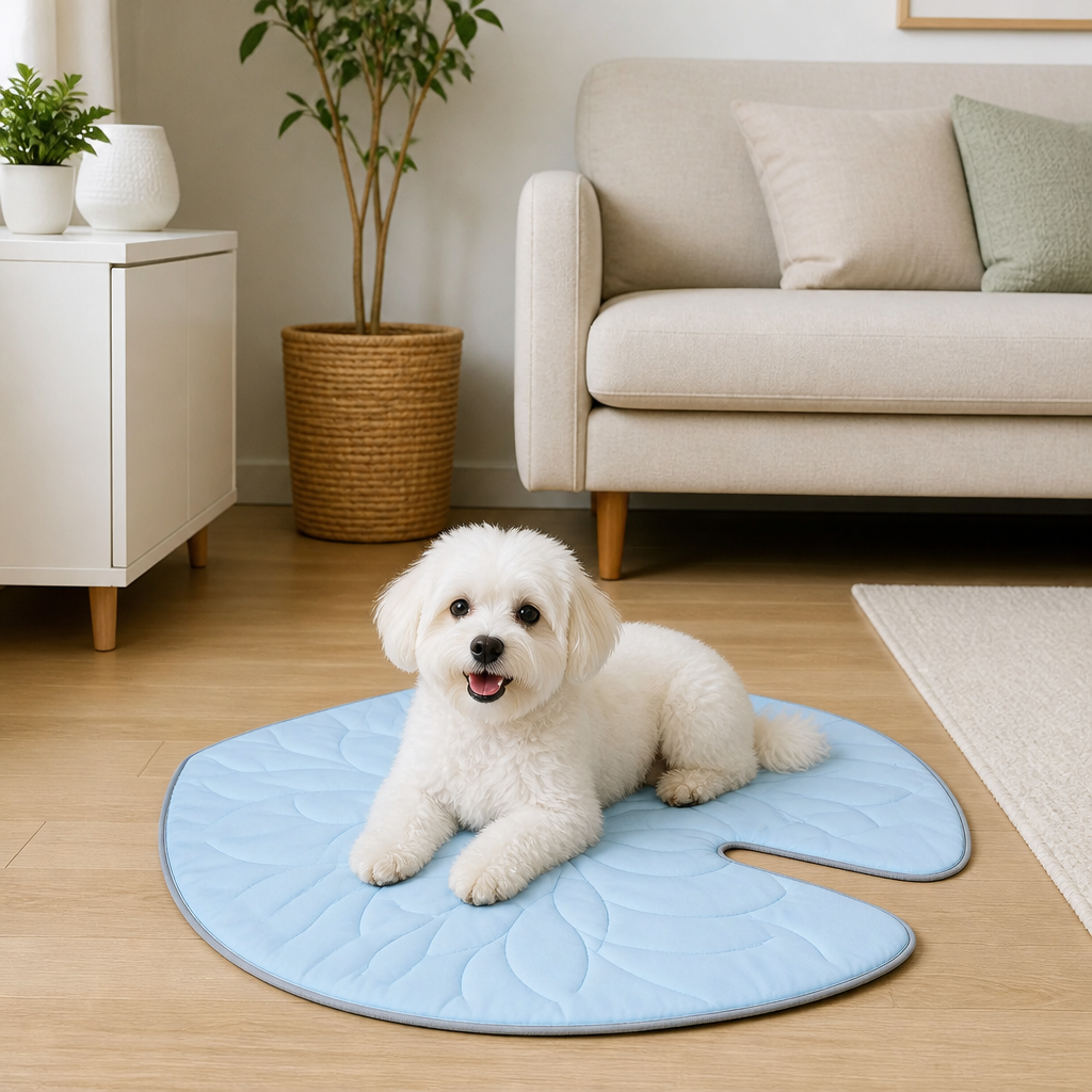 Cooling Leaf-Shaped Pet Mat – Washable Summer Mat with Non-Slip Bottom