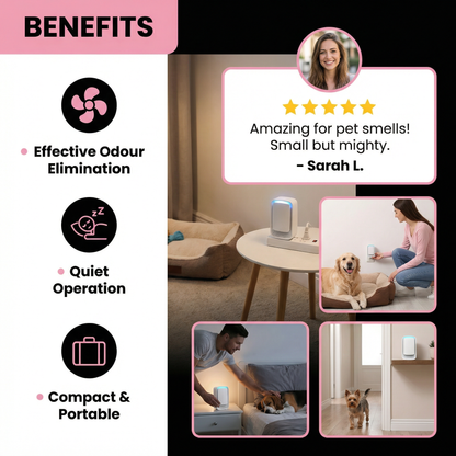 Portable Air Purifier & Odour Eliminator – Ideal for Pet Homes