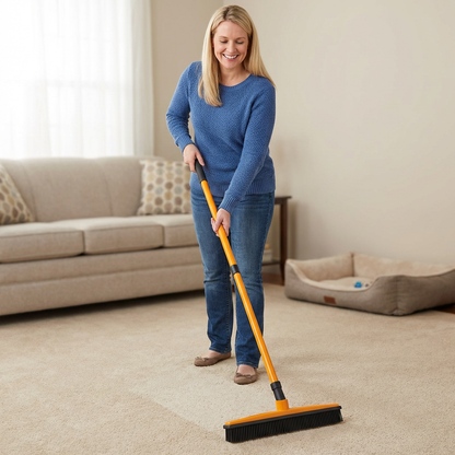 Telescopic Pet Hair Removal Broom – Multi-Surface Cleaner for Carpet, Sofa & Dog Bed