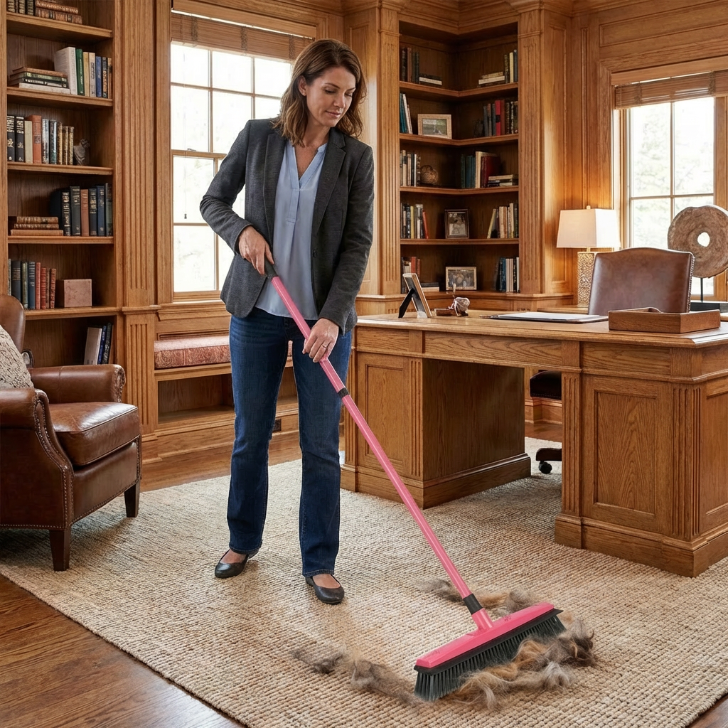 Telescopic Pet Hair Removal Broom – Multi-Surface Cleaner for Carpet, Sofa & Dog Bed