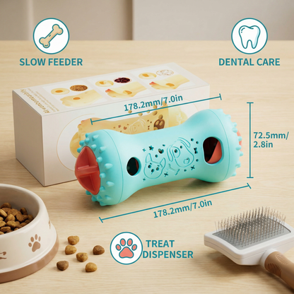 3-in-1 Dog Chew Toy – Slow Feeder, Treat Dispenser & Dental Care