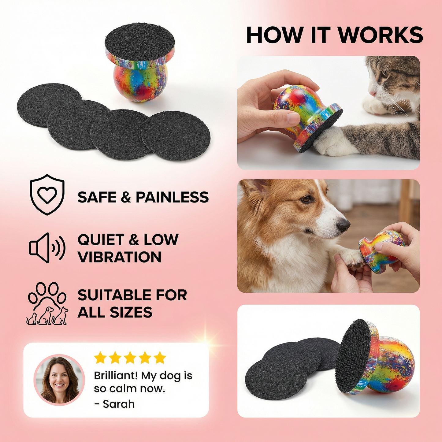 Pet Nail Grinder for Dogs & Cats – Safe & Easy Claw Trimmer