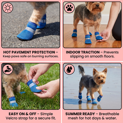 Breathable Mesh Dog Shoes for Hot Days – Soft Sole for Small & Large Dogs