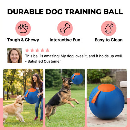 Durable training ball with cover for dogs