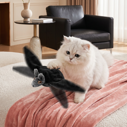 Touch—Activated Flapping Bat Cat Toy with Catnip