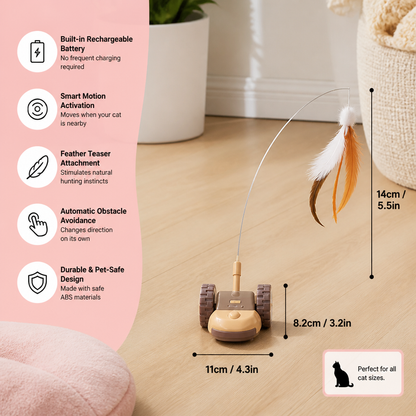 Interactive Cat Toy 3-in-1 – Moving Feather Chase for Active Playtime