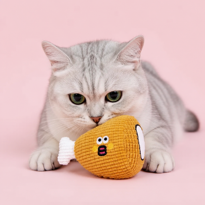 Crinkle Waffle Cat Toy with Catnip Pocket and Squeaky Sound