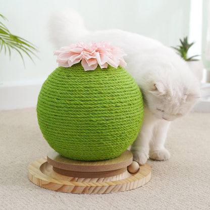 Cat Scratching Cactus With Integrated Toy