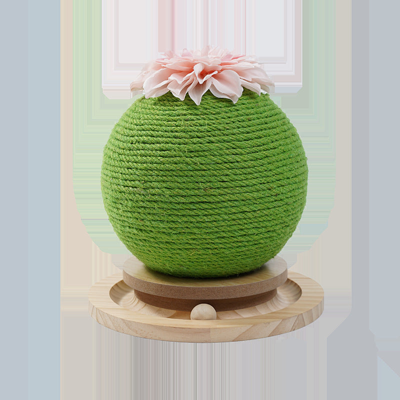 Cat Scratching Cactus With Integrated Toy