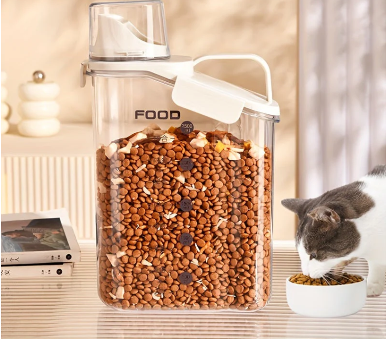 Moisture-Proof Pet Food Container with Measuring Cup