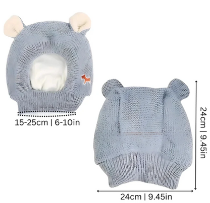 Warm Knitted Hat with Ears for Dogs