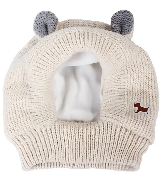 Warm Knitted Hat with Ears for Dogs