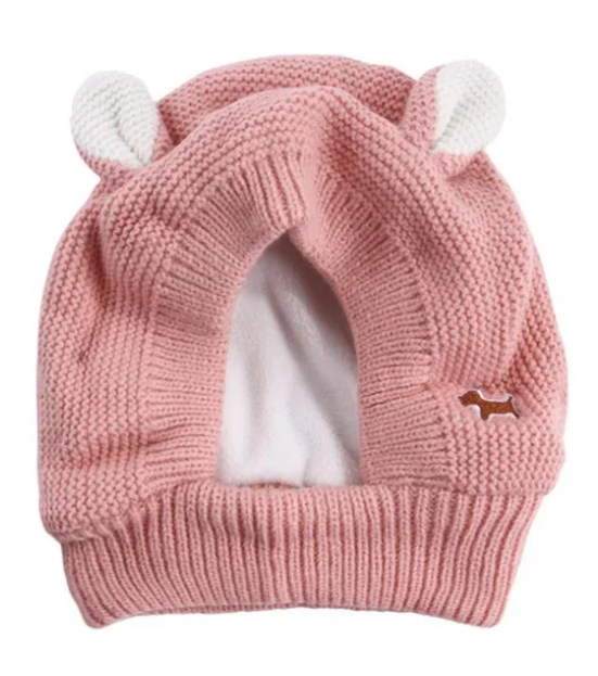 Warm Knitted Hat with Ears for Dogs