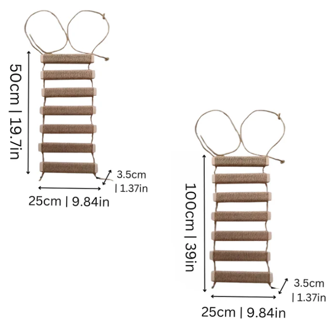 Climbing Bridge And Hanging Ladder For Cat Wall Mounting