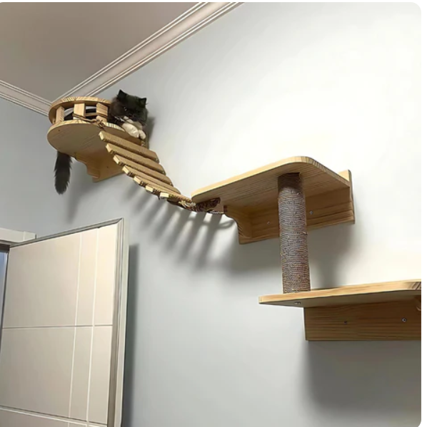 Climbing Bridge And Hanging Ladder For Cat Wall Mounting