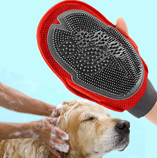 Dog Bath Glove - Massage And Coat Brush For Dogs For Gentle Cleaning And Care