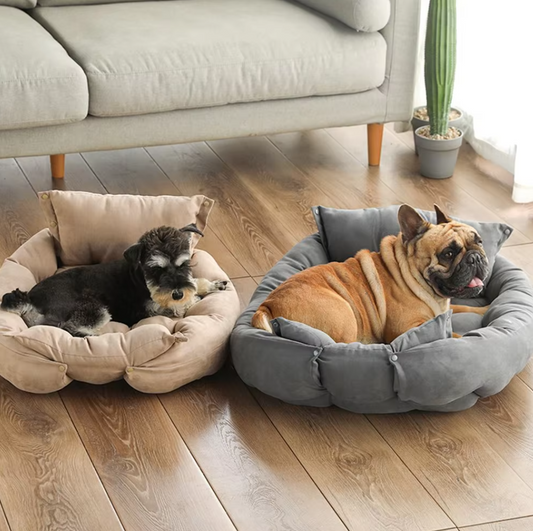 Cosy Dog Bed with Cushion - Soft Washable Pet Bed for Dogs Cats
