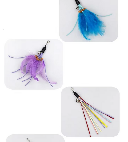 Telescopic Cat Fishing Rod With Feathers - Interactive Toy For Exciting Hunting Adventures