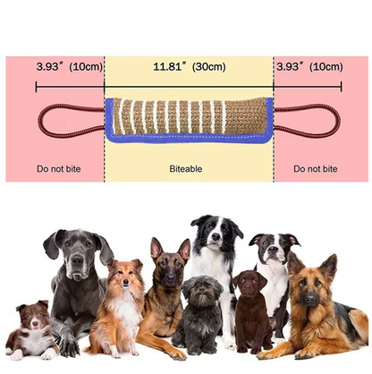 Bite Sausage For Dogs - Robust Jute Training Toy With Handles For Puppies Adult Dogs