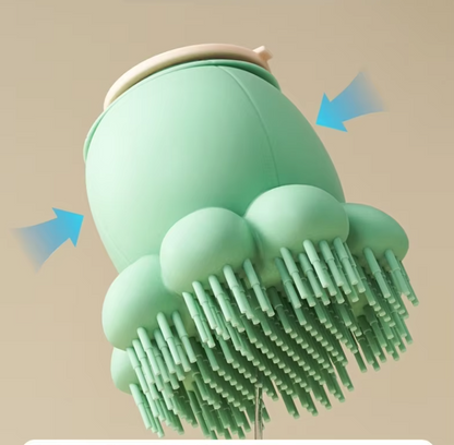 Silicone Pet Brush With Foam Dispenser - Efficient Coat Care For Dogs And Cats