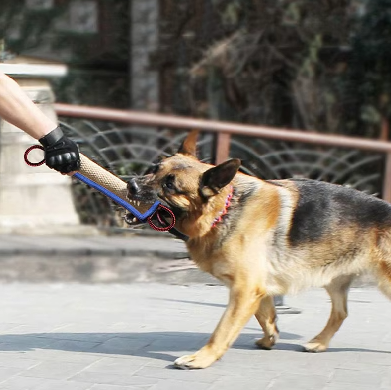 Bite Sausage For Dogs - Robust Jute Training Toy With Handles For Puppies Adult Dogs