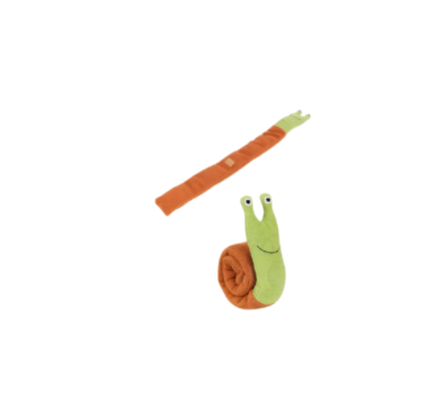 Plush Dog Toy in Snail Shape with Crackling Effect and Squeaker