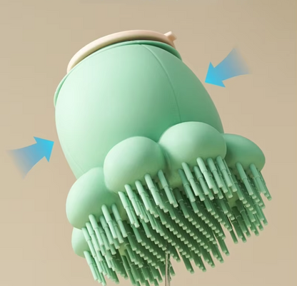 Silicone Pet Brush With Foam Dispenser - Efficient Coat Care For Dogs And Cats
