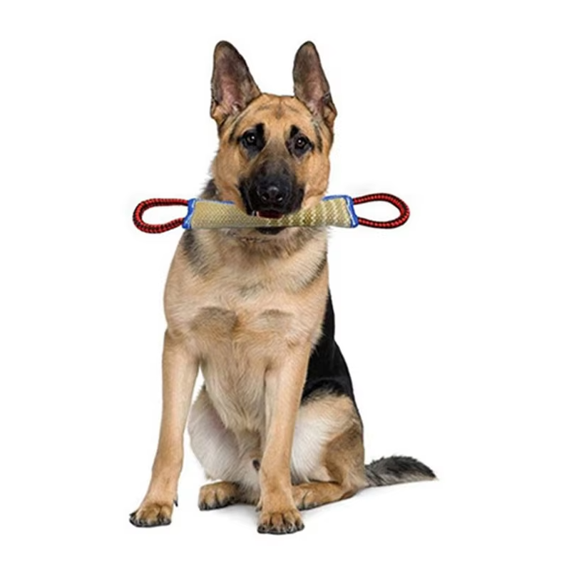 Bite Sausage For Dogs - Robust Jute Training Toy With Handles For Puppies Adult Dogs
