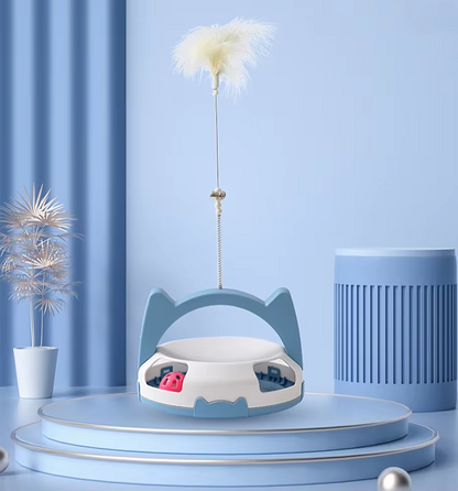 Interactive Cat Toy with Feather and Rolling Ball for Active House Pets