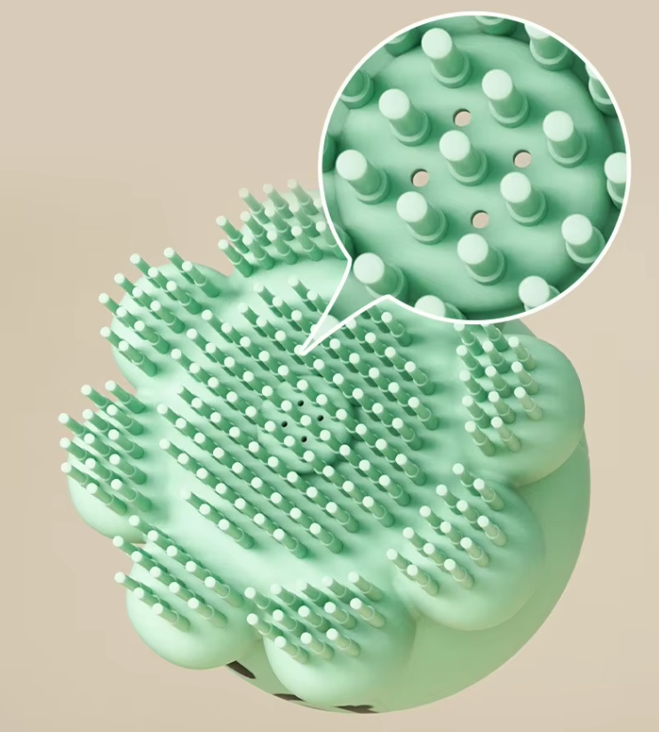 Silicone Pet Brush With Foam Dispenser - Efficient Coat Care For Dogs And Cats
