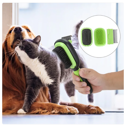 Dog And Cat Brush With Removable Fur Comb - 2 - In-1 Brush For Gentle Coat Care