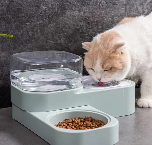 Pet Food And Water Dispenser With Drip Guard