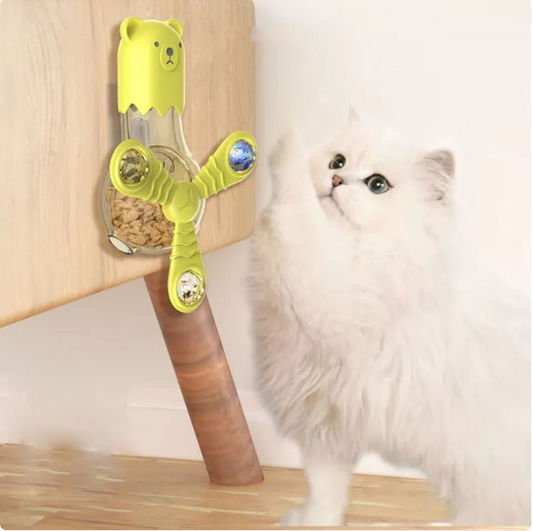 Interactive Toy For Pets - Bear-shaped Food Dispenser With Rotating Arms