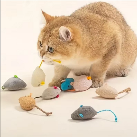 Plush Mice Cat Toy - Set Of Soft Prey Mice For Interactive Playtime Fun
