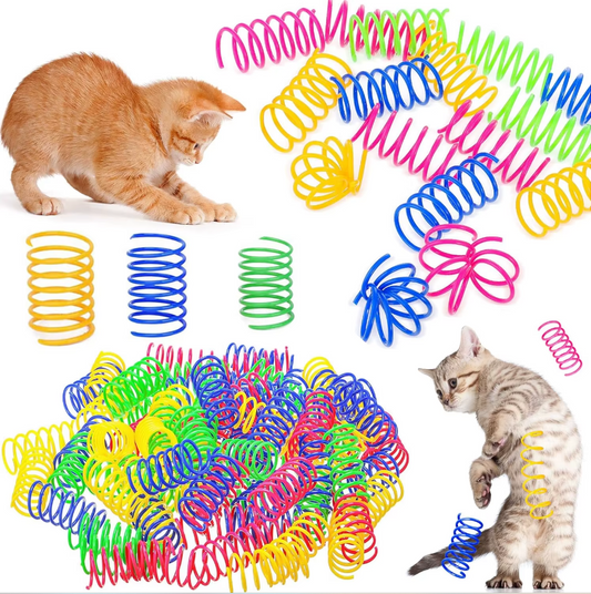 Colourful Spiral Feathers - Interactive Cat Fun