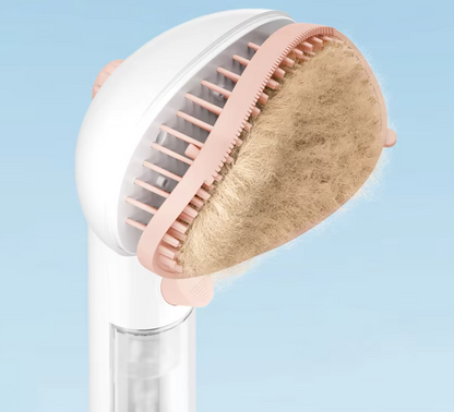 Dry Foam Brush for Pets with Integrated Cleaning Dispenser