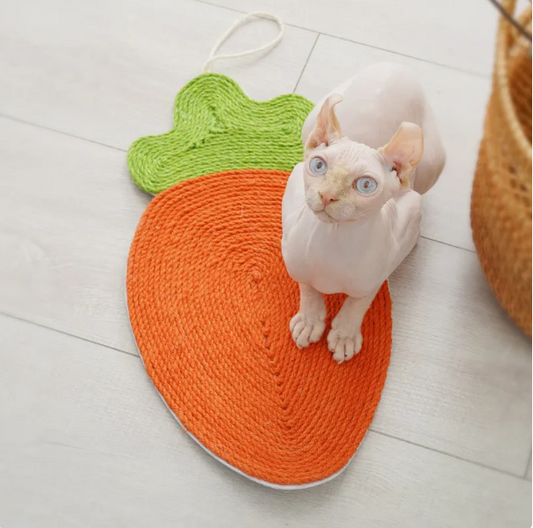 Cat Scratching Mat In Fruit Shape - Watermelon And Carrot Design