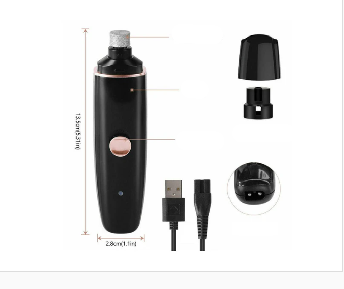 Electric Claw Grinder for Dogs and Cats - Low - Noise with Diamond Grinding Head