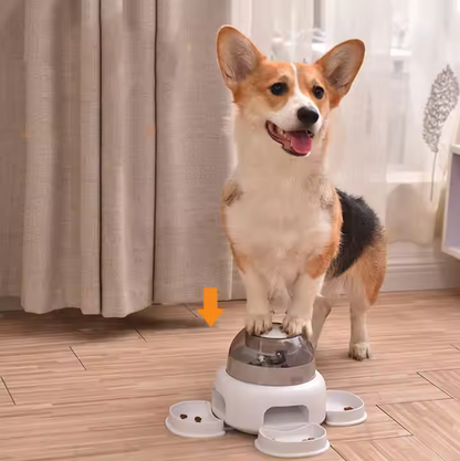 Dog Food Dispenser With Transparent Chamber - Easy To Refill And Visible Food