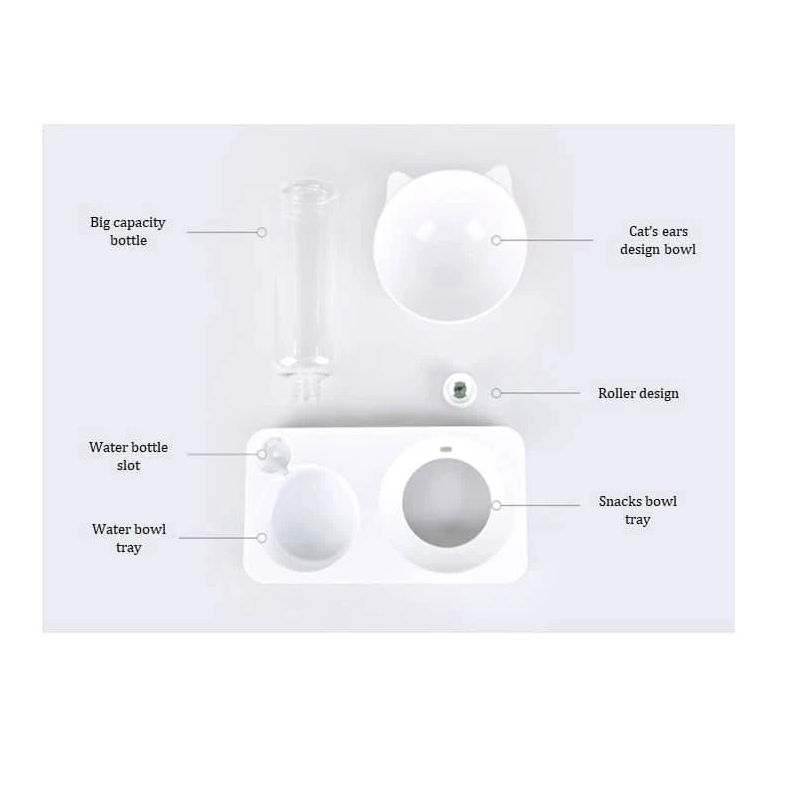 Cat Water And Food Dispenser Set
