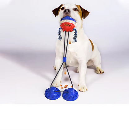 Interactive Dog Toy with Suction Cups and Treat Dispenser