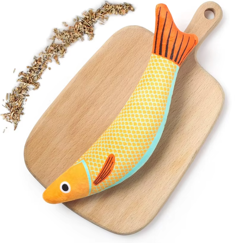 Interactive Cat Toy Fish With Catnip And Sound Effect