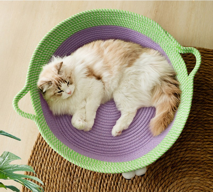 Hand-Woven Cotton Rope Cat Bed