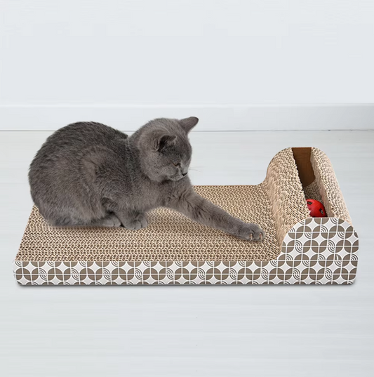 Cat Scratching Board With Toy - Scratching Mat For Cats To Scratch And Play On