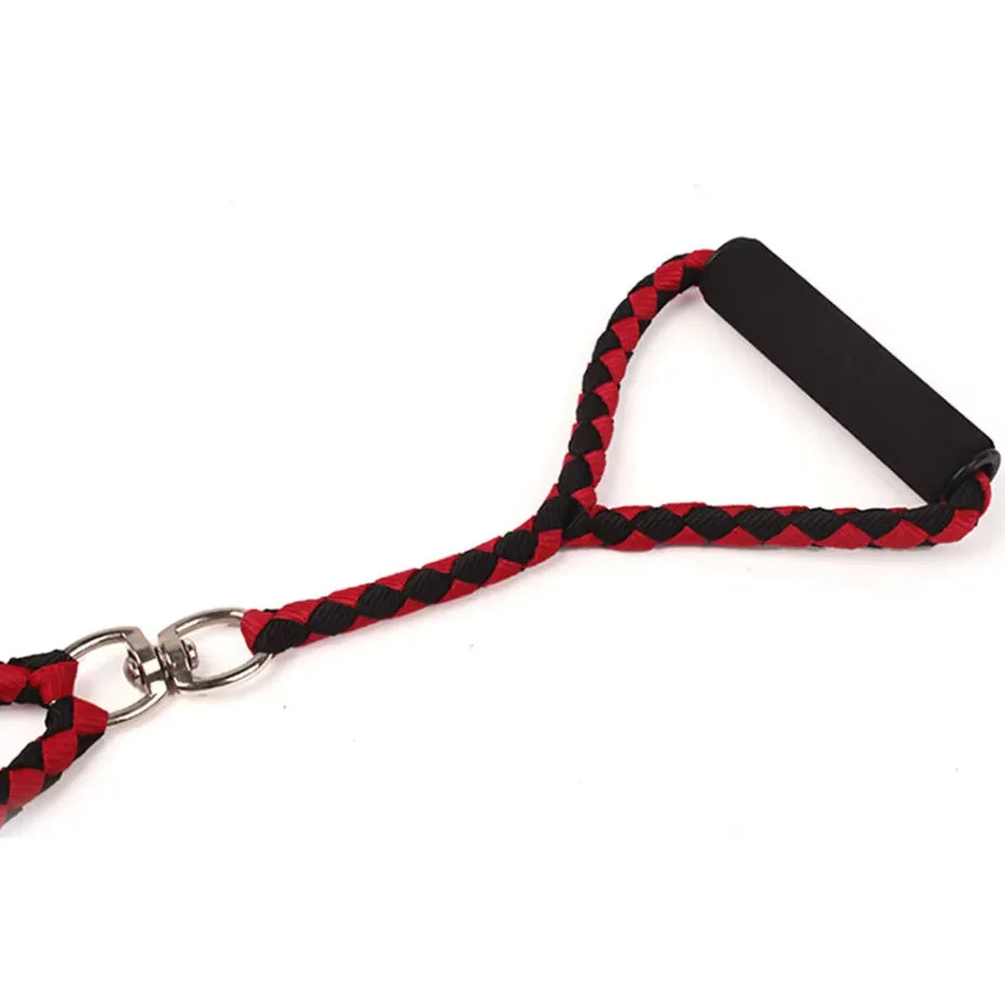 Twin Dog Leash In Check Pattern - Robust Leash For Two Dogs