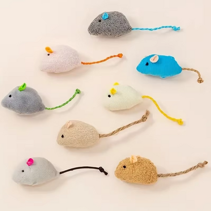 Plush Mice Cat Toy - Set Of Soft Prey Mice For Interactive Playtime Fun